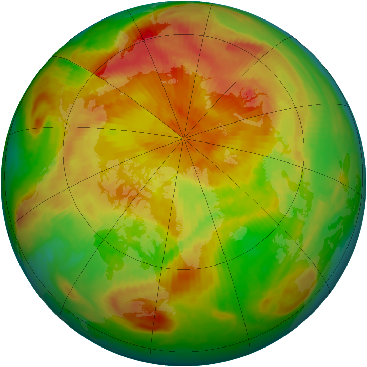 Arctic ozone map for 28 April 1999